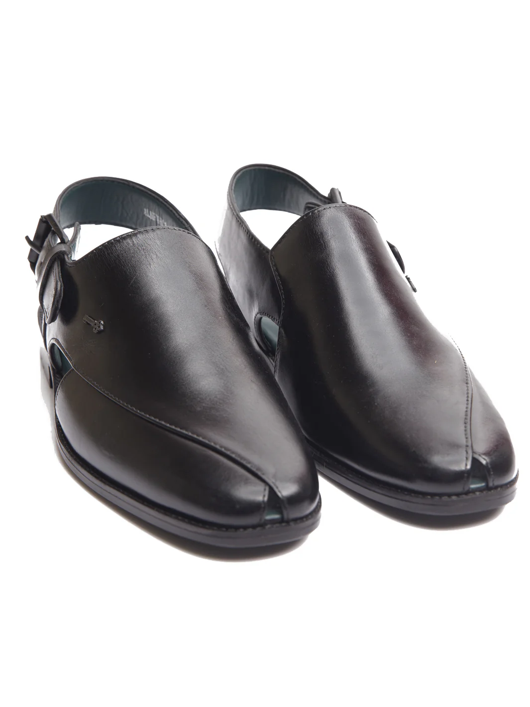 BLACK LEATHER PESHAWARI SANDALS | AL-MFW-HC-US-147-R1