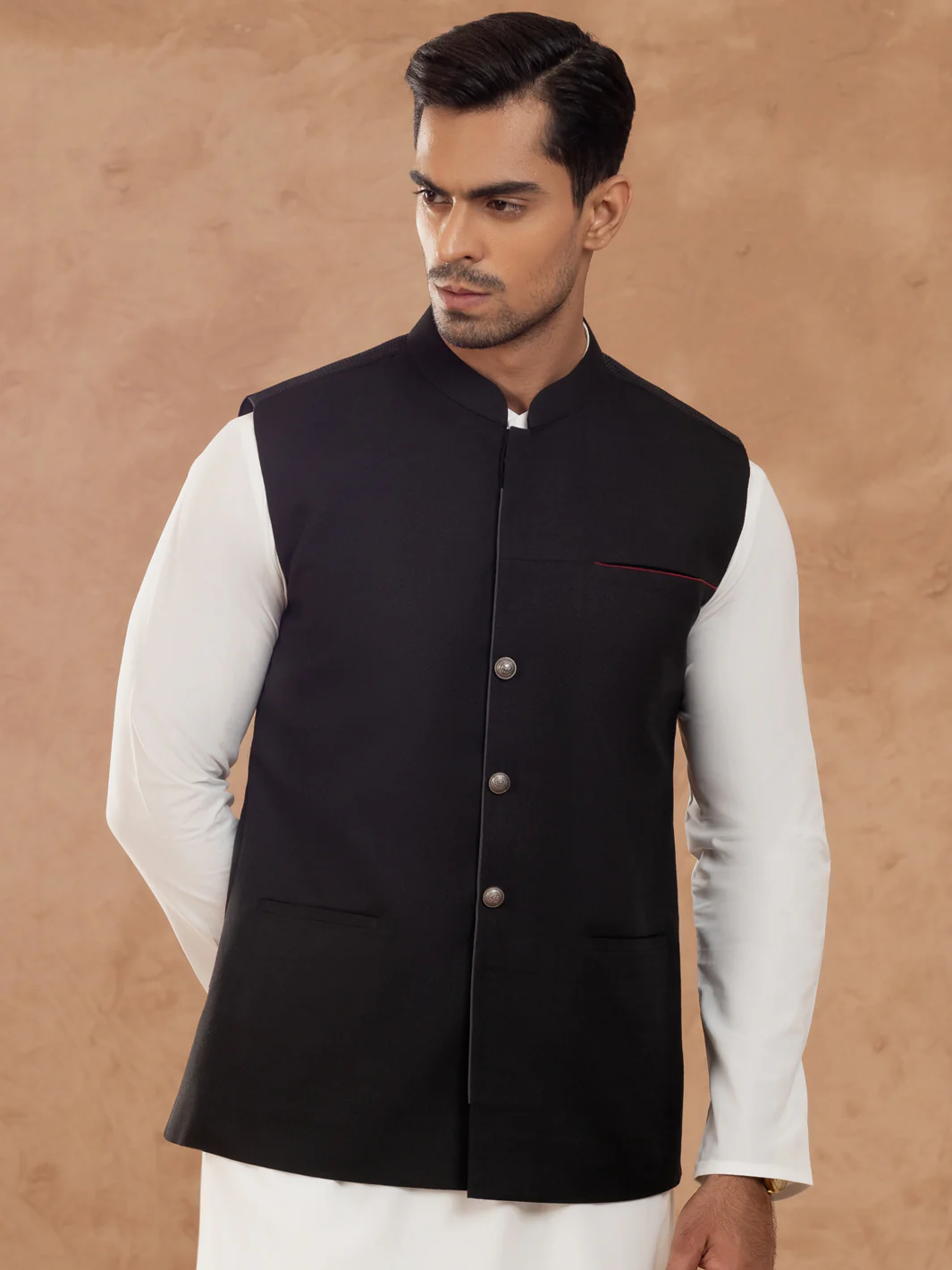 BLACK WAISTCOAT | AL-WC-545/AM-6222E