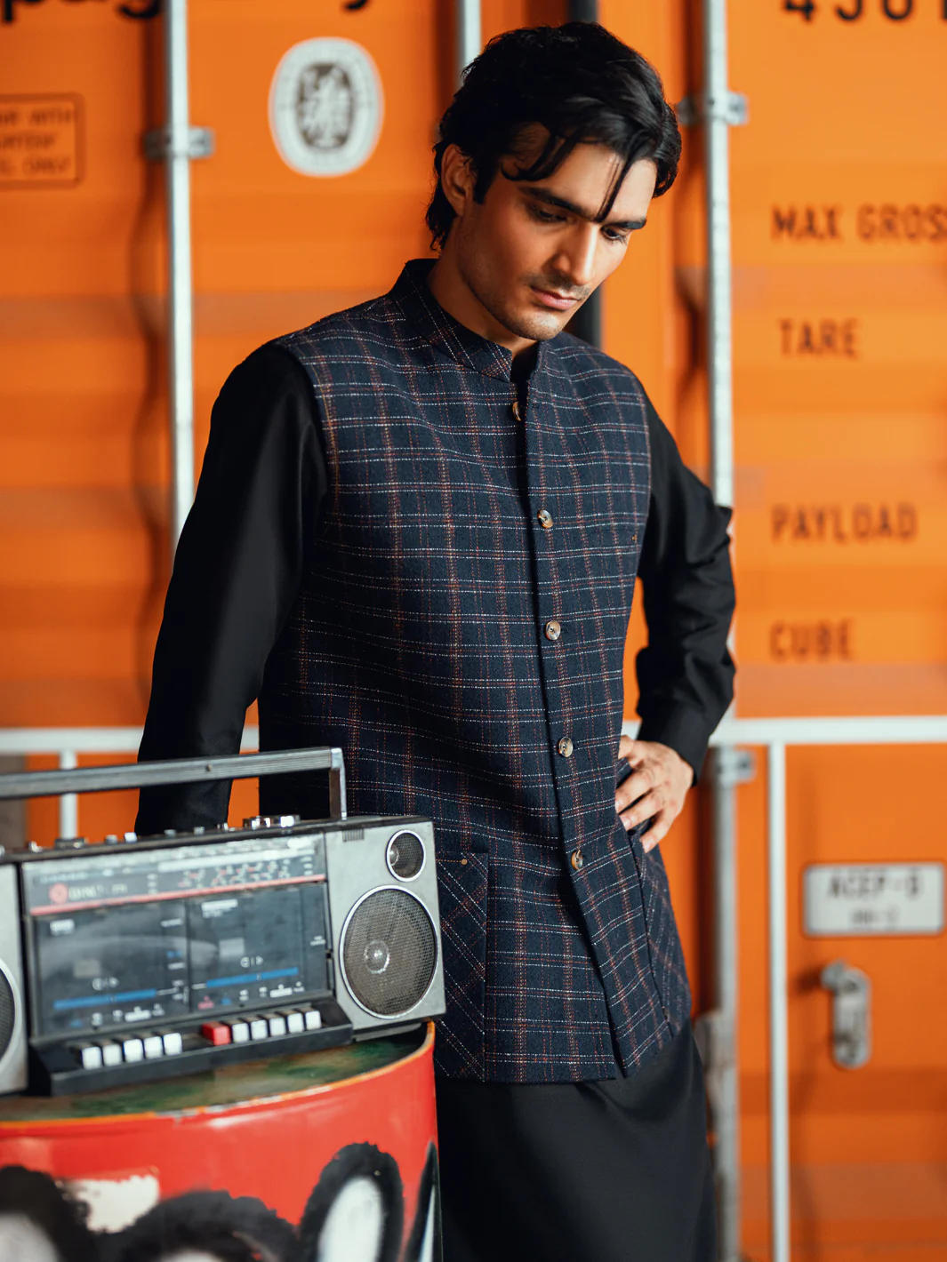 DARK BLUE BLENDED WAISTCOAT | AL-WC-598A/AM-11009C