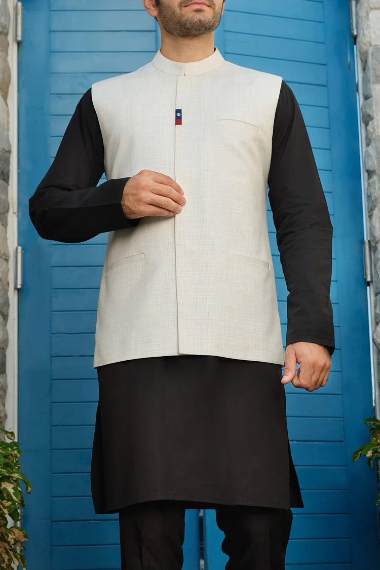 WHITE TAFLON RAYON WAISTCOAT | AL-WC-US-291/AM-773A