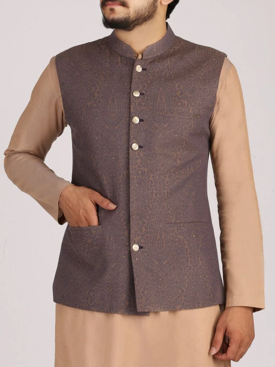 PURPLE COTTON WAISTCOAT | AL-WC-US-293/AM-696A