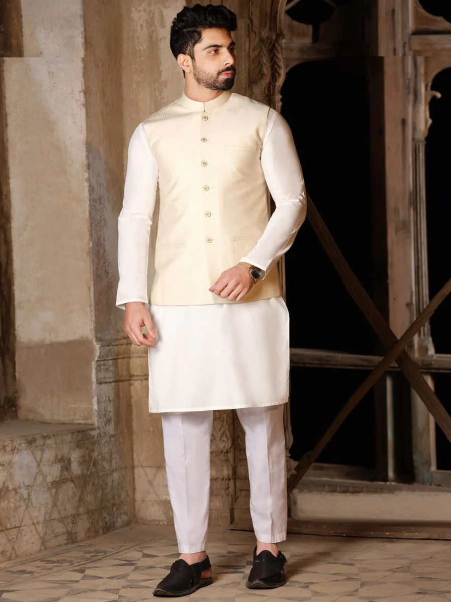 CREAM BLENDED WAISTCOAT | AL-WC-US-319 V-3 2020