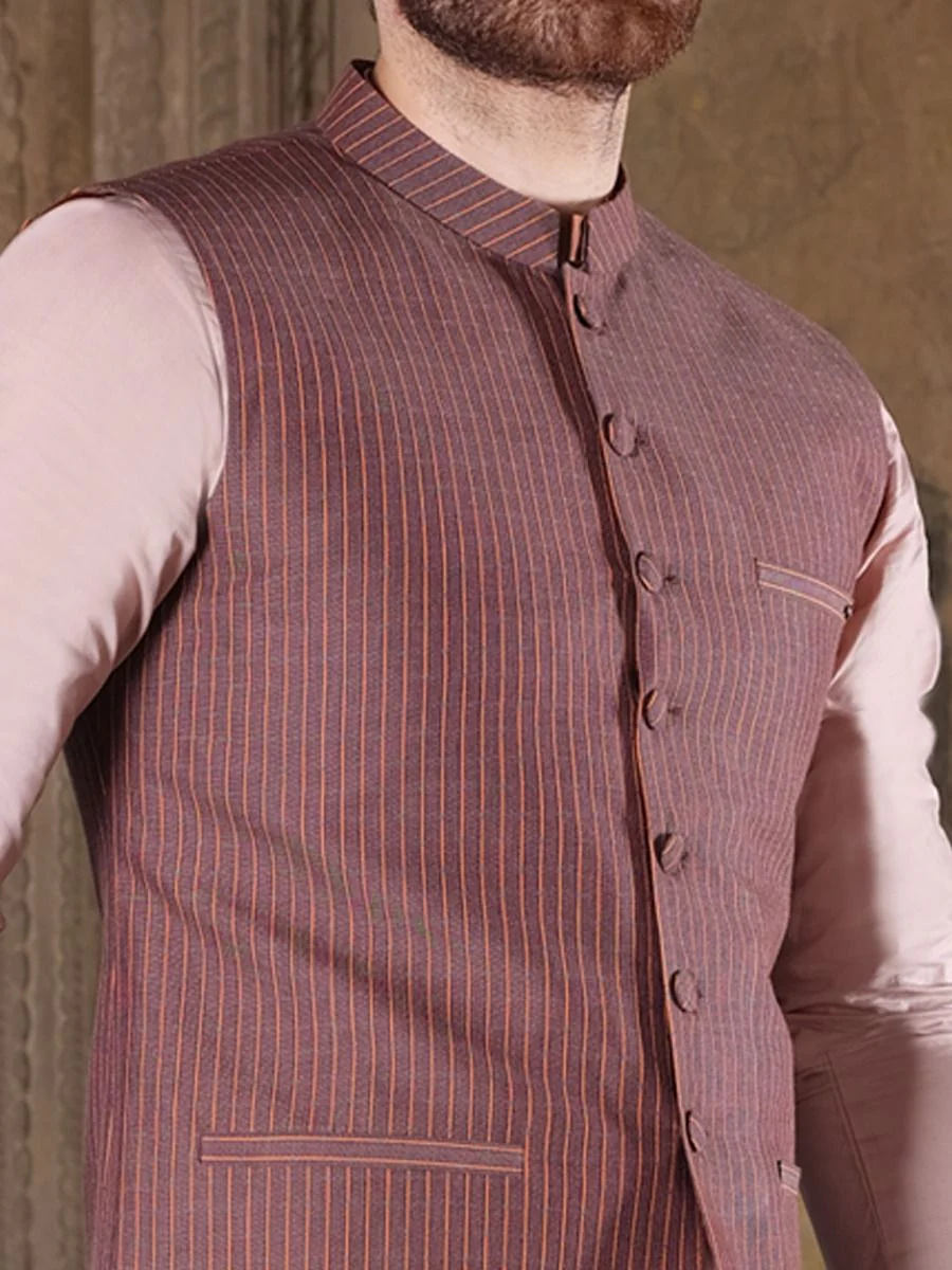 LIGHT PURPLE COTTON WAISTCOAT | AL-WC-US-329 V-3 2020