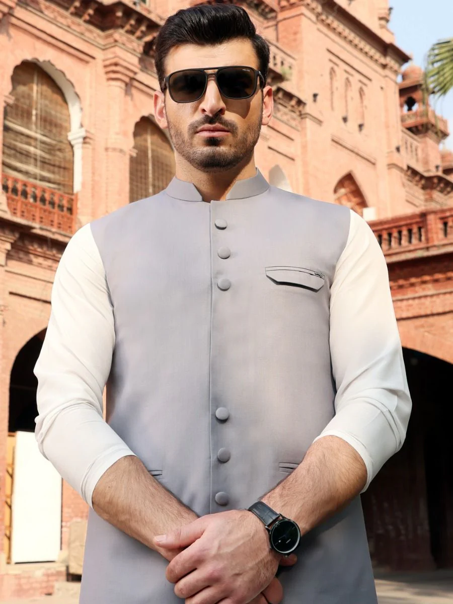 GREY VISCOSE WAISTCOAT | AL-WC-US-357 V-2 2021
