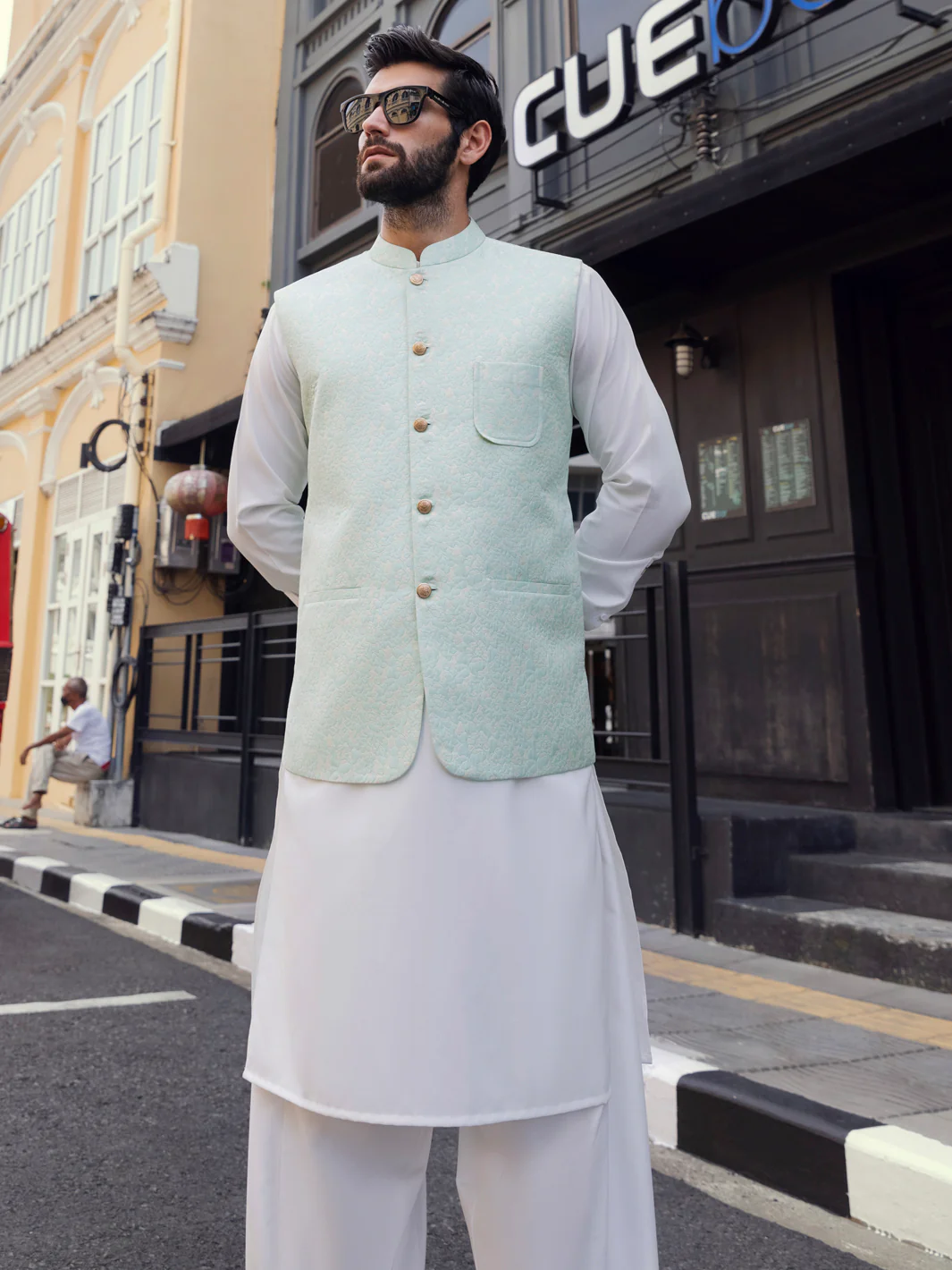 SEA GREEN WAISTCOAT | AL-WC-US-405/CF-040B