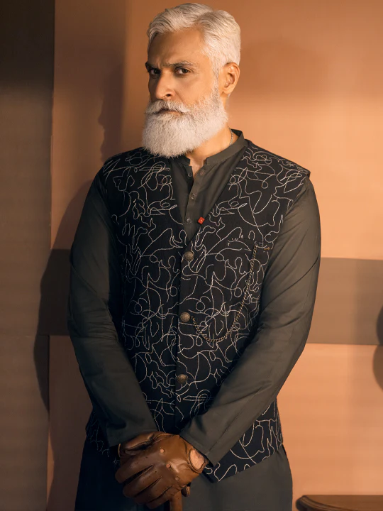 BLACK WAISTCOAT | AL-WC-US-418/AM-2481F