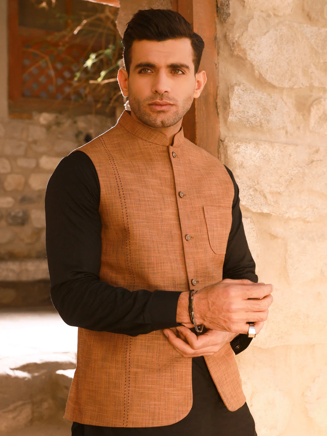 BROWN COTTON WAISTCOAT | AL-WC-US-430/AM-903C