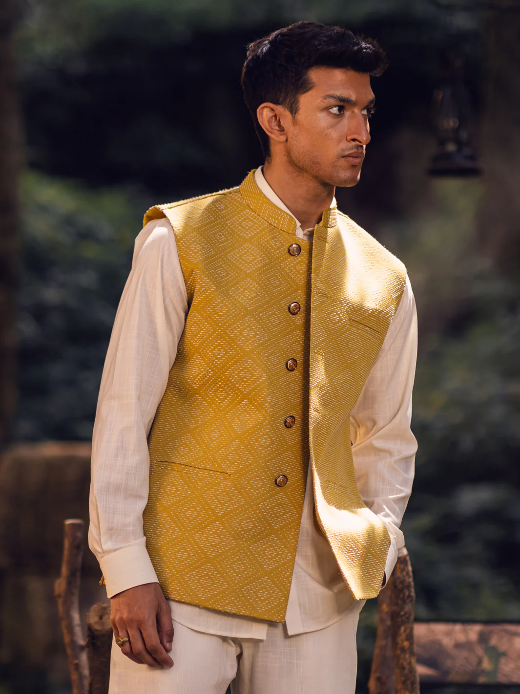 YELLOW-MUSTARD WAISTCOAT | AL-WC-US-521/JJ-8091B
