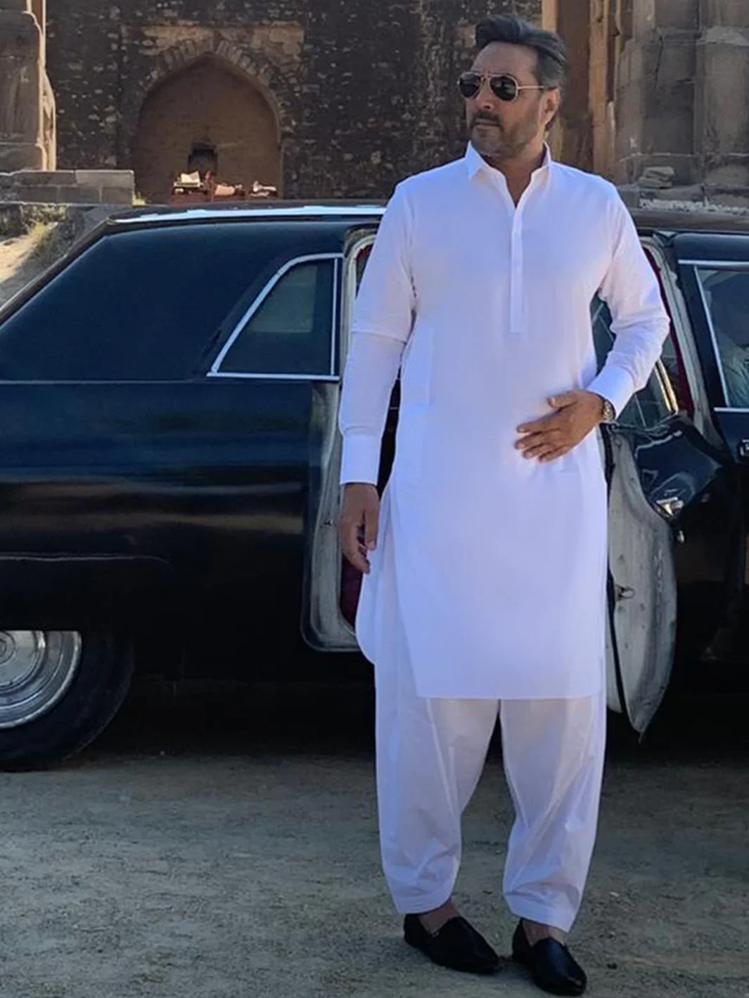 WHITE COTTON KAMEEZ SHALWAR | ALBQ-KS-003-R13/AM-6179-A1