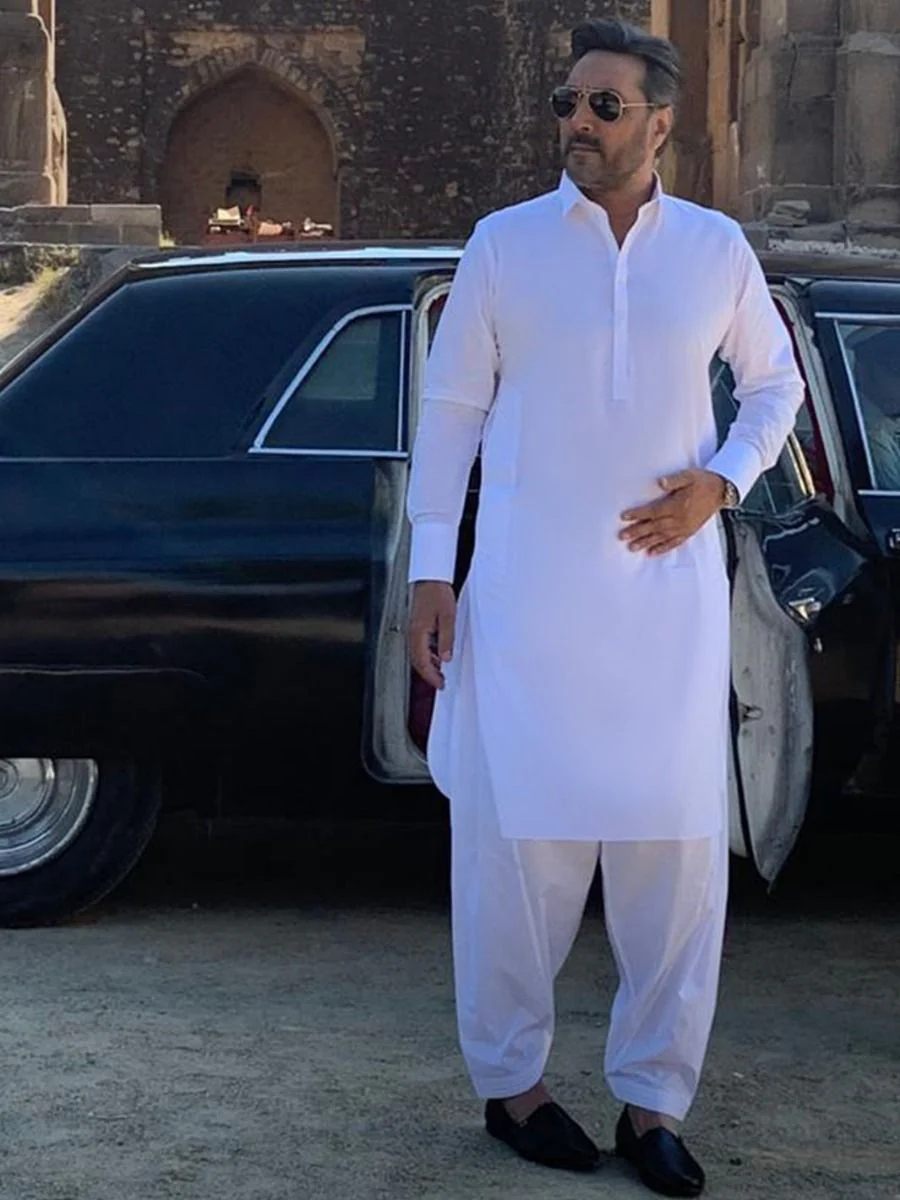 WHITE COTTON KAMEEZ SHALWAR | ALBQ-KS-US-003-R2/AM-862-A8