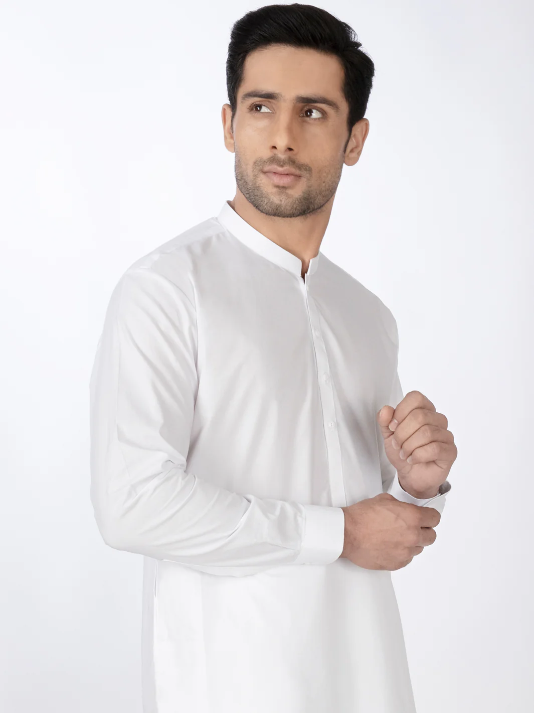 WHITE COTTON KURTA TROUSERS | ALBQ-KT-002-R4/AM-6220A - Image 3