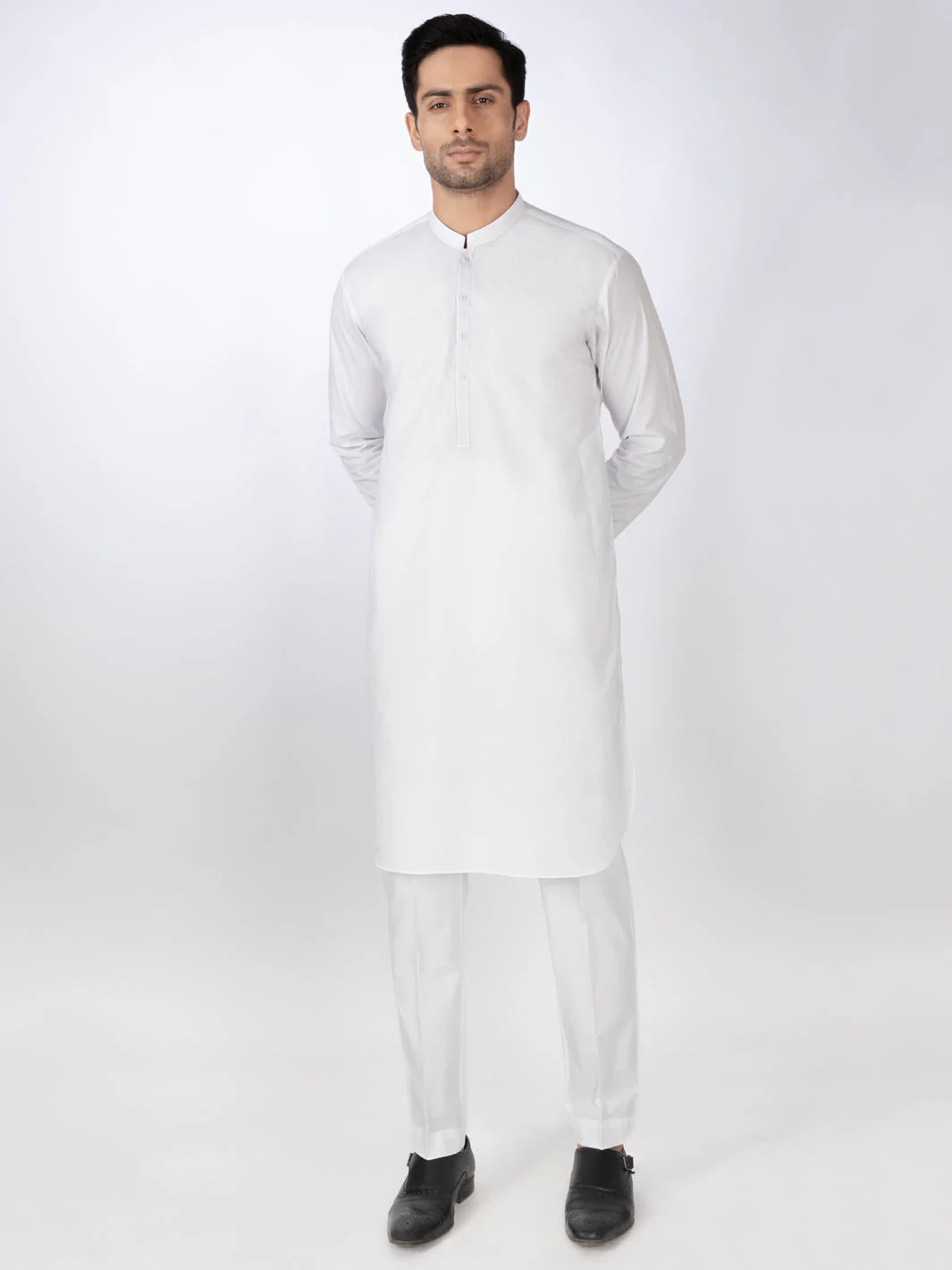 WHITE COTTON KURTA TROUSERS | ALBQ-KT-002-R6/AM-6281-A2