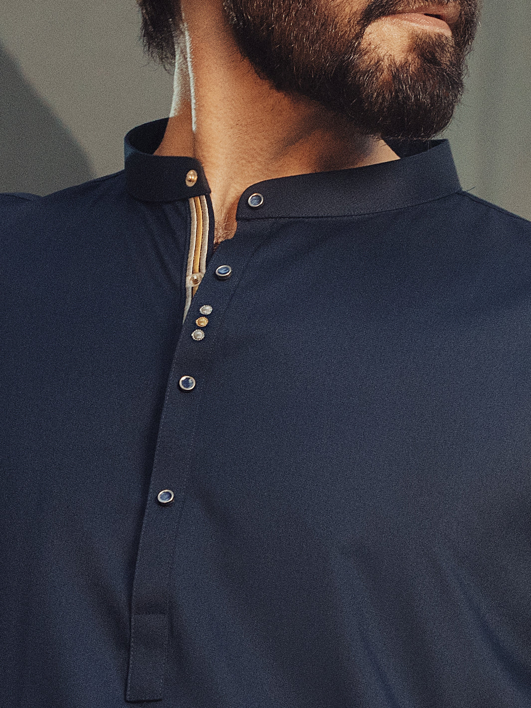 MIDNIGHT BLUE BLENDED KAMEEZ SHALWAR | ALET-KS-1013/AM-6145-C3 - Image 3