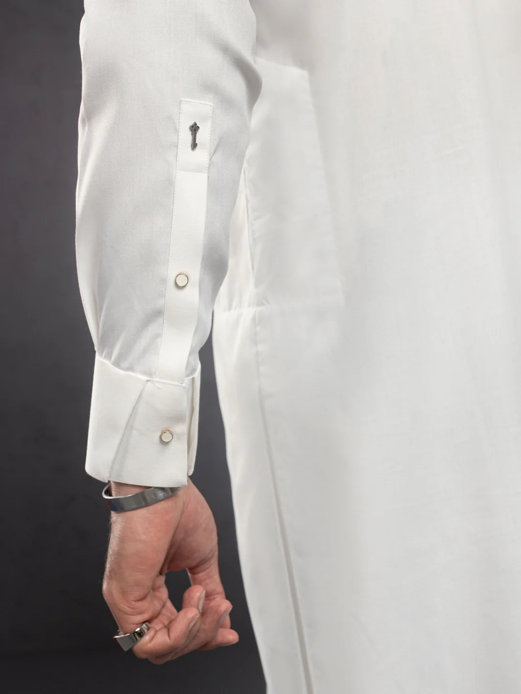 WHITE BLENDED KURTA TROUSERS | ALET-KT-1001-R2/AM-6283A - Image 6