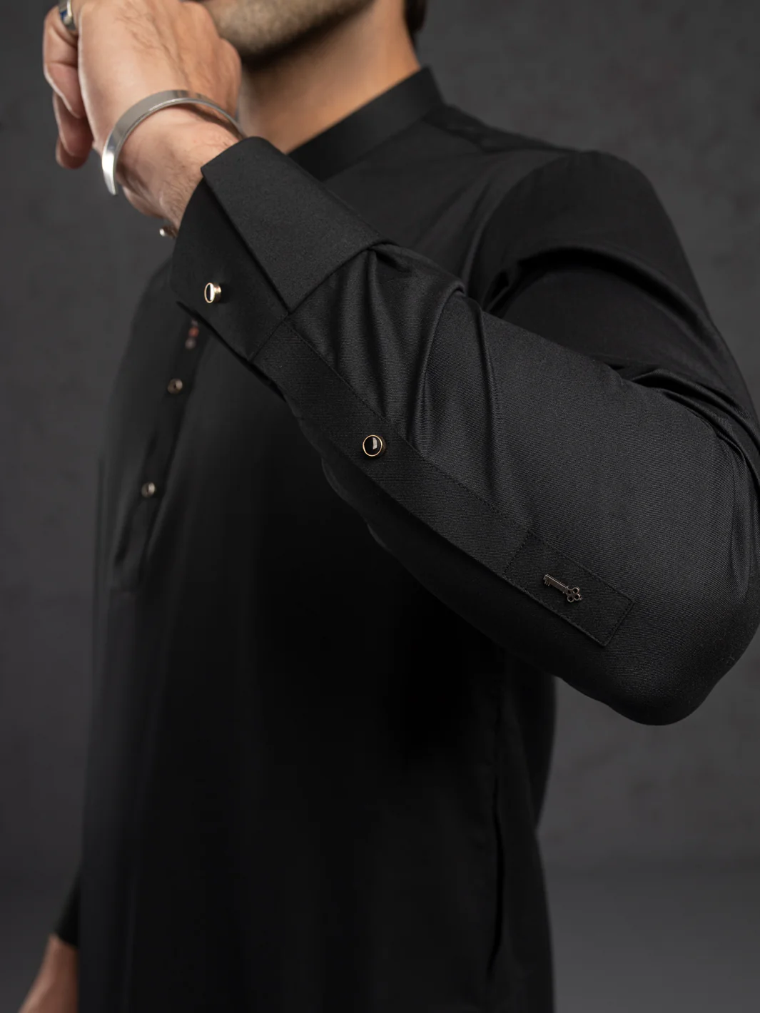 BLACK BLENDED KURTA TROUSERS | ALET-KT-1004-R2/AM-6283D - Image 6