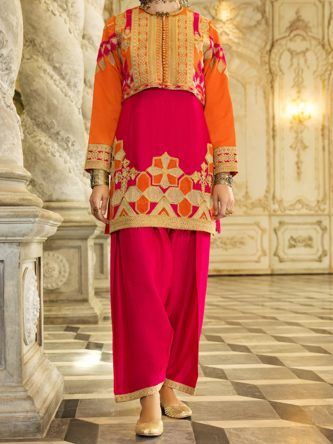 PINK RAW SILK 2PC STITCHED | ALP-2PS-LKS-US-1276/AM-2410F