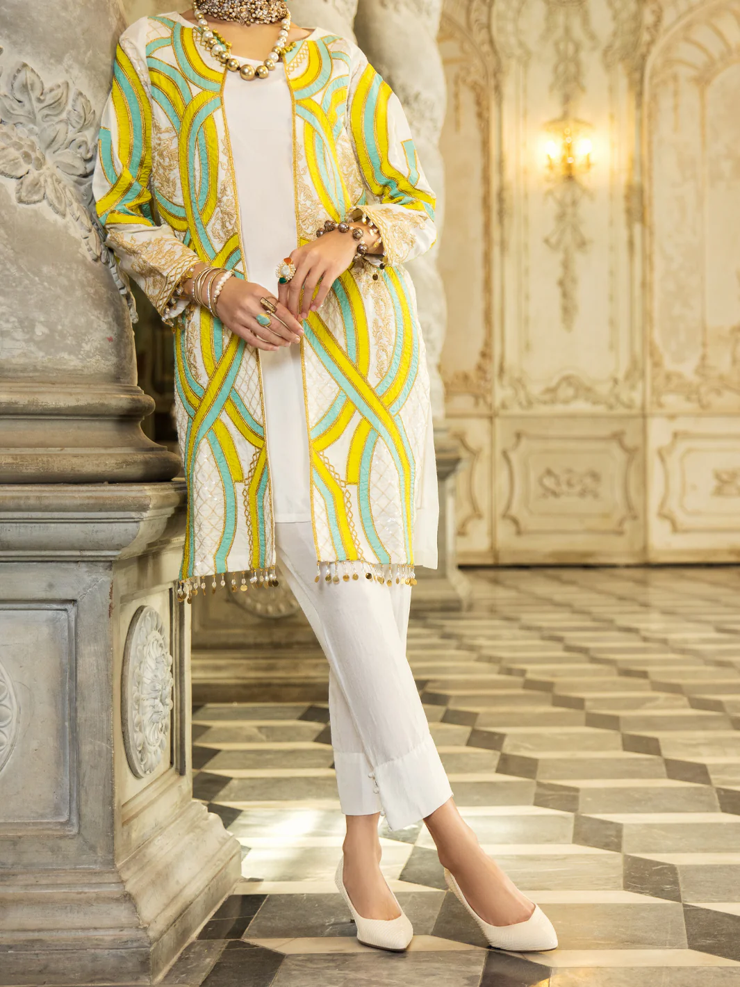 WHITE RAW SILK 2PC STITCHED | ALP-2PS-LKS-US-1277/AM-2410F