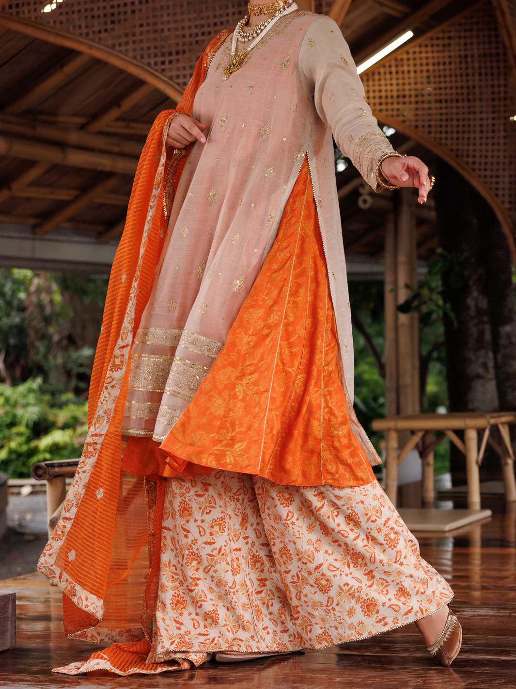 MUSTARD COTTON KHADDI NET 3PC STITCHED | ALP-3PS-2028/S AM-31