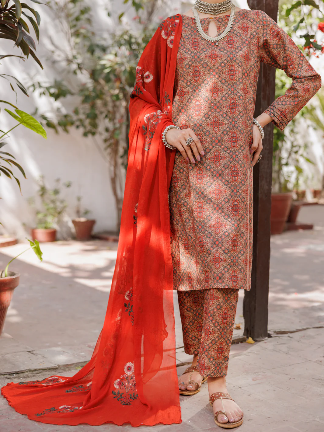 BROWN LAWN 3PC STITCHED | ALP-3PS-2149/S FB-2149A