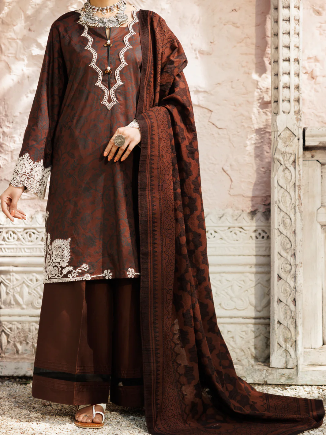 BROWN DOBBY 3PC STITCHED | ALP-3PS-2174/S FB-2174A