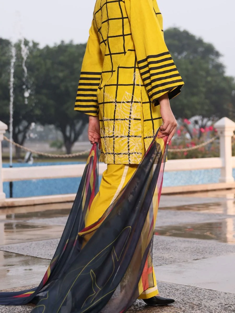 YELLOW 3PC UNSTITCHED | ALP-3PS-US-1035 V-1 2021 - Image 3
