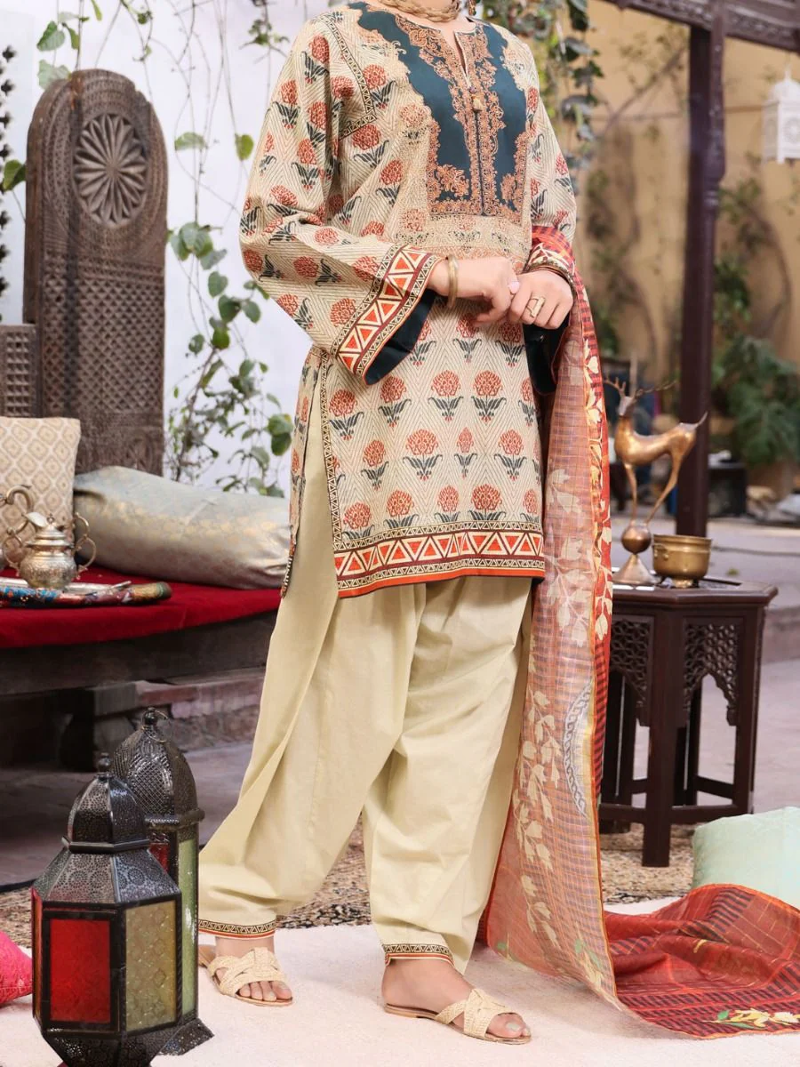 BLACK GRAPE LAWN 3PC UNSTITCHED | ALP-3PS-US-1080 V-2 2021 - Image 3