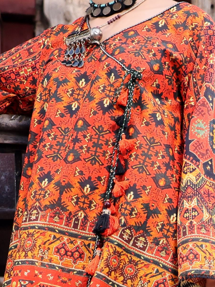 ORANGE 3PC UNSTITCHED | ALP-3PS-US-1114 V-3 2021 - Image 3