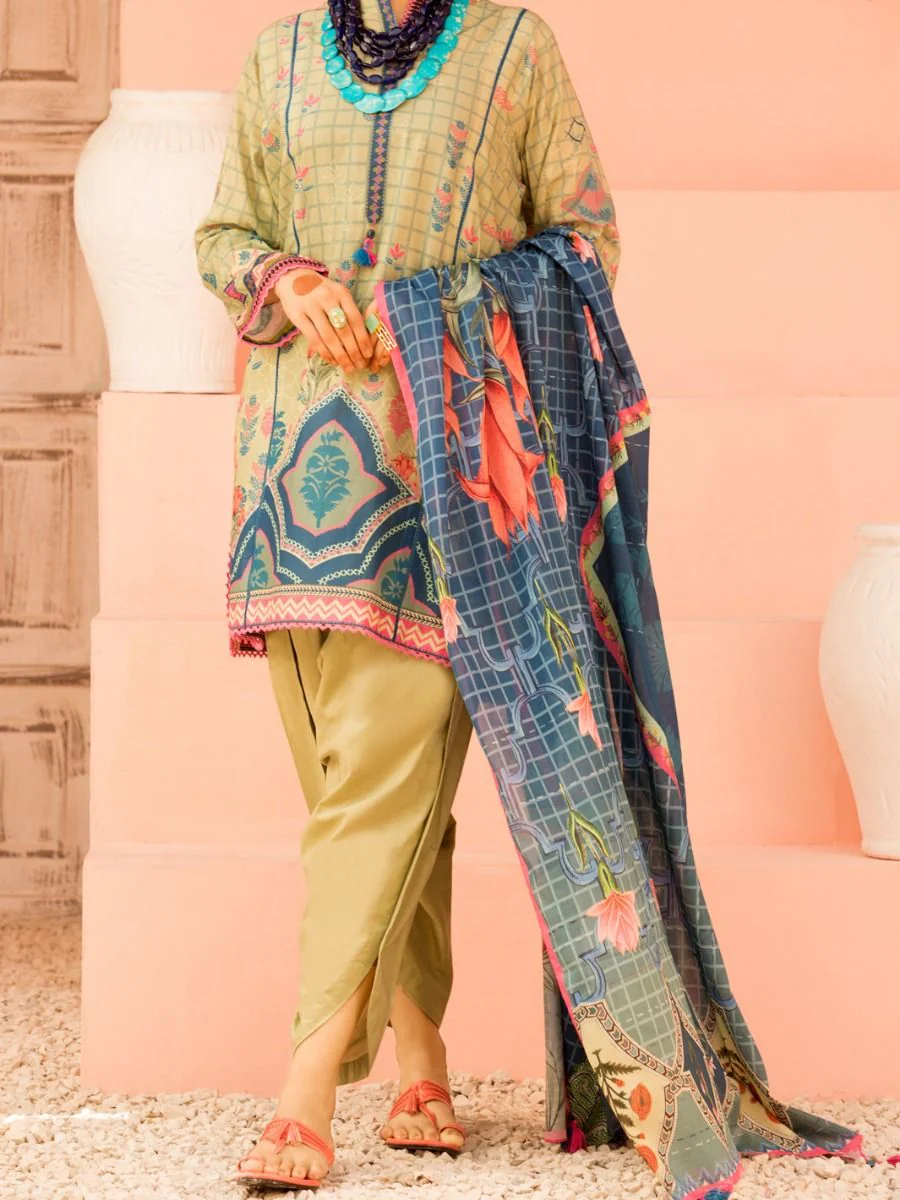 GREEN LAWN 3PC UNSTITCHED | ALP-3PS-US-1136 FB-1136A
