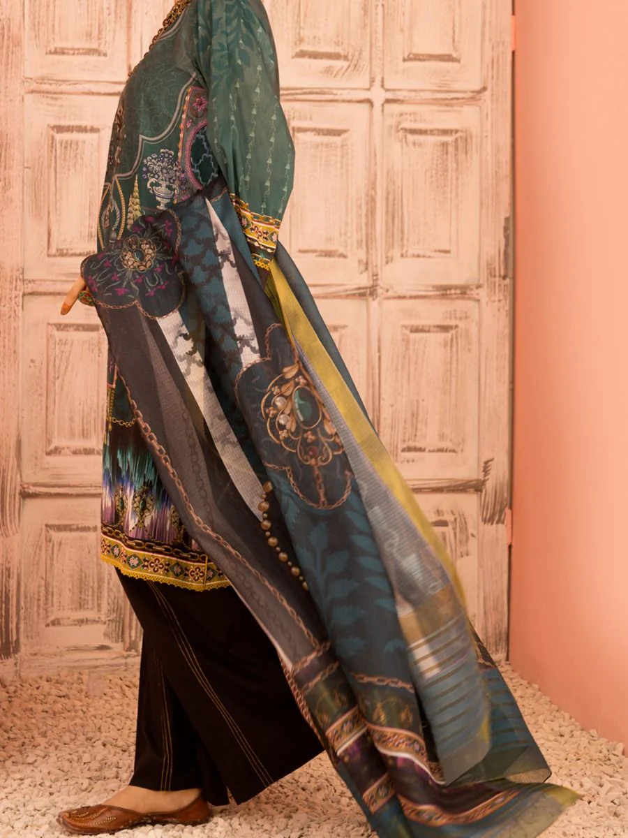 TEAL LAWN 3PC UNSTITCHED | ALP-3PS-US-1140 FB-1140A - Image 2