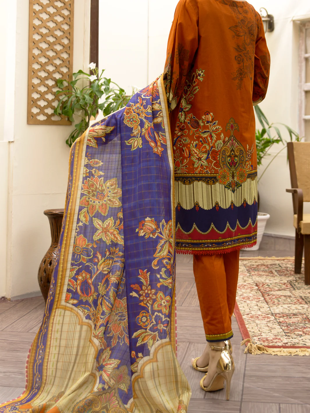 CAMBRIC TERRACOTTA 3PC STITCHED | ALP-3PS-US-1175/S FB-1175A - Image 2