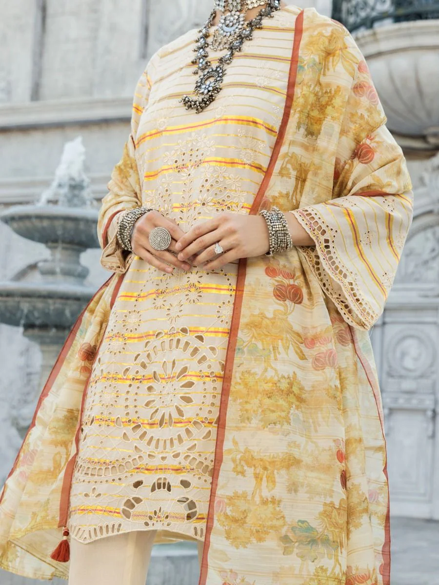 OFF WHITE YARN DYED 3PC STITCHED | ALP-3PS-US-1189/S FB-1175B - Image 3