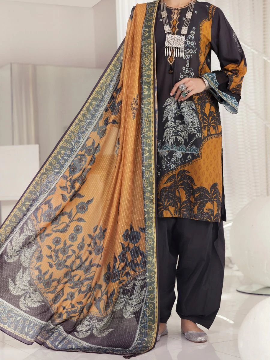 DOVE GREY LAWN 3PC STITCHED | ALP-3PS-US-1236/S FB-1236A