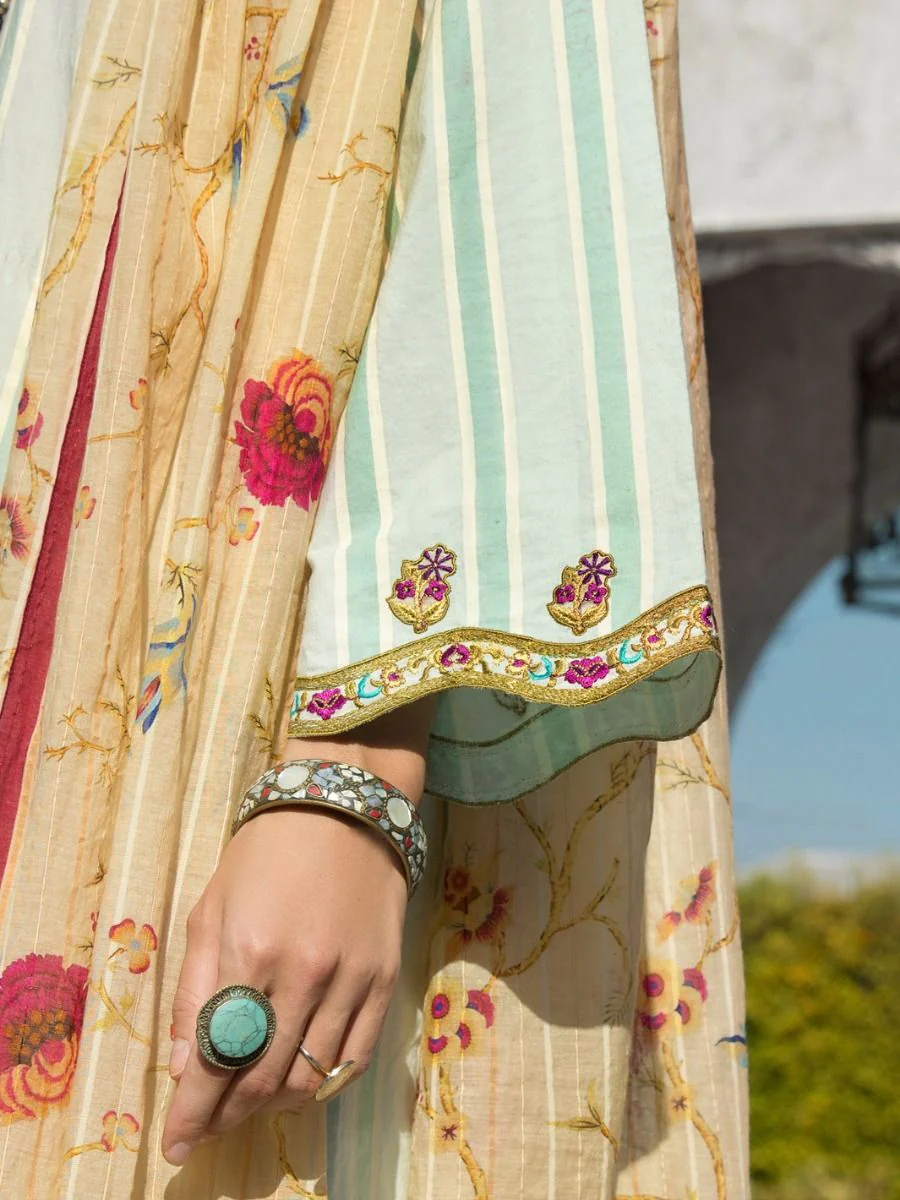 MINT GREEN 3PC UNSTITCHED | ALP-3PS-US-1255 FB-1255A - Image 3