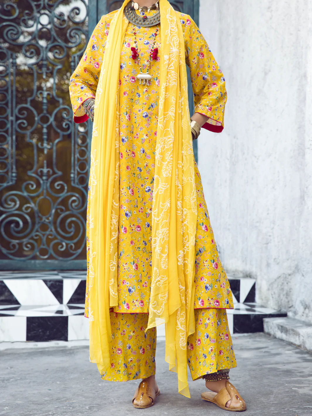 YELLOW LAWN 3PC STITCHED | ALP-3PS-US-1293/S FB-1293A - Image 3