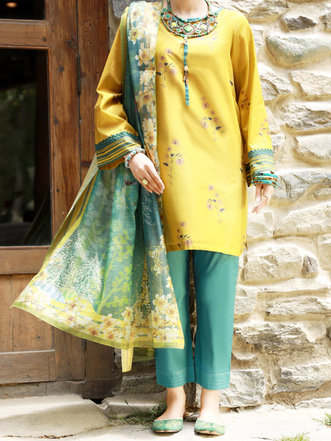 LIME GREEN LAWN 3PC STITCHED | ALP-3PS-US-1379/S FB-1379A