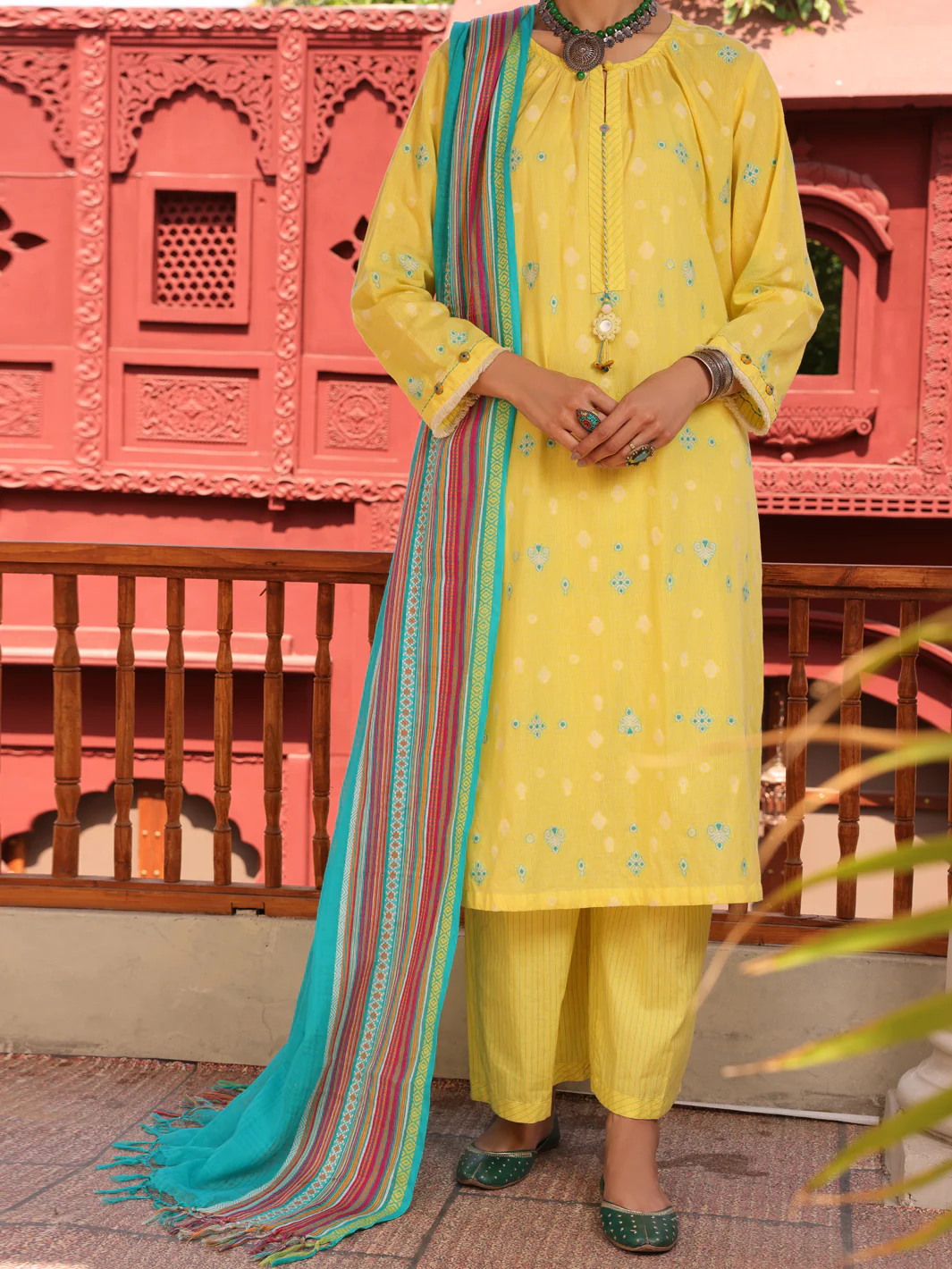YELLOW YARN DYED 3PC STITCHED | ALP-3PS-US-1649/S FB-1624A