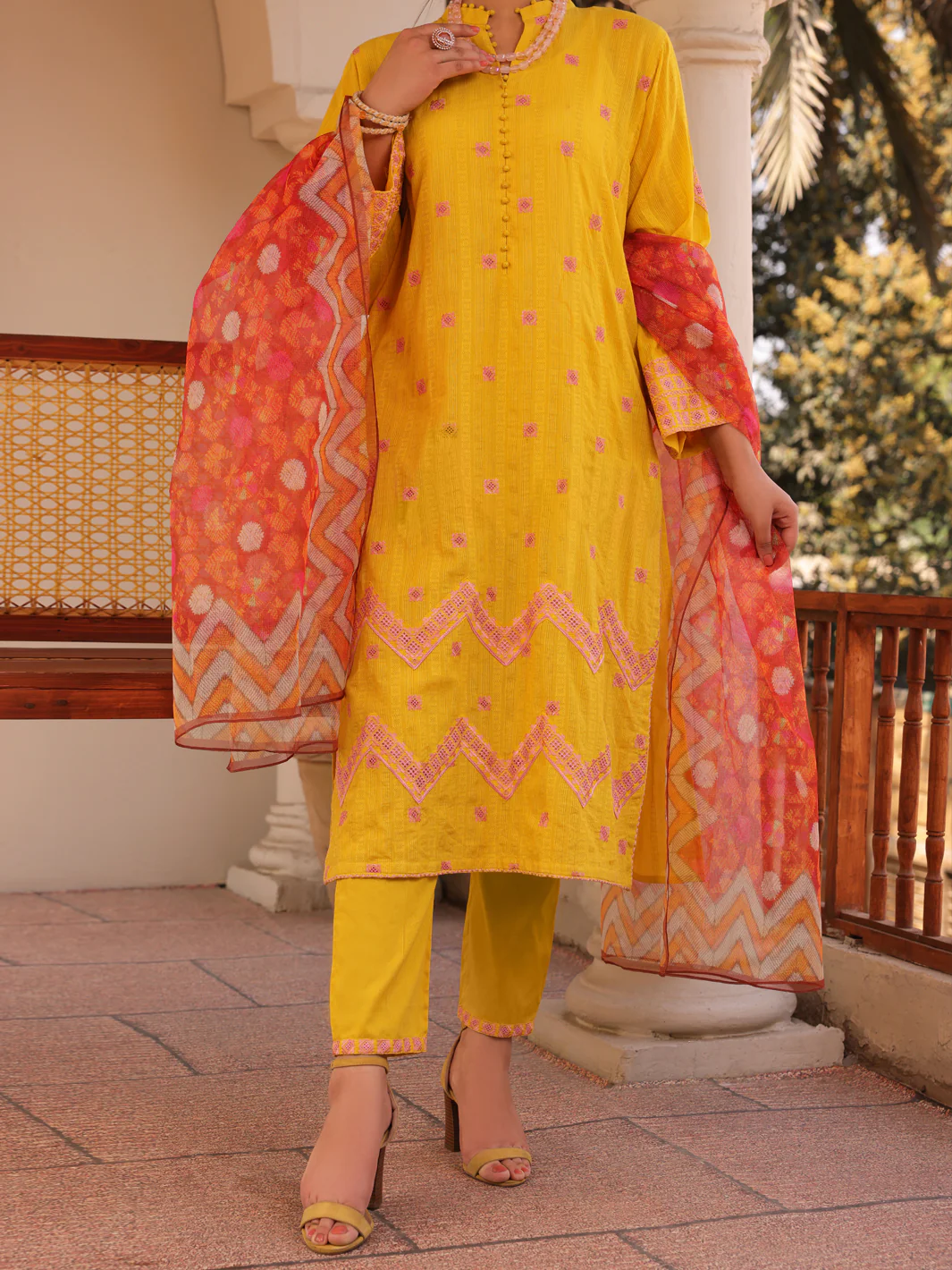 YELLOW LINO KARA 3PC STITCHED | ALP-3PS-US-1669/S FB-1669A