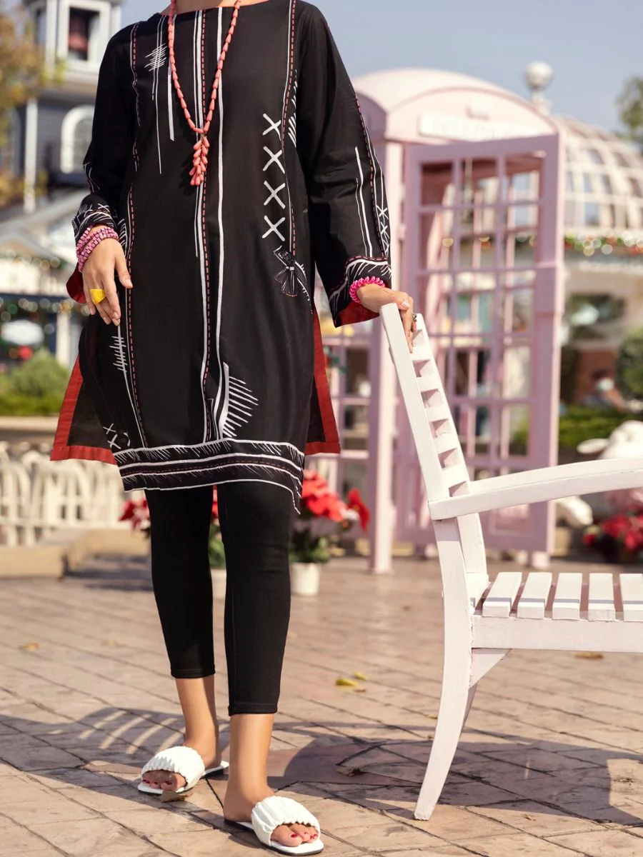 BLACK CAMBRIC KURTI | ALP-LK-US-1338 FB-1338A