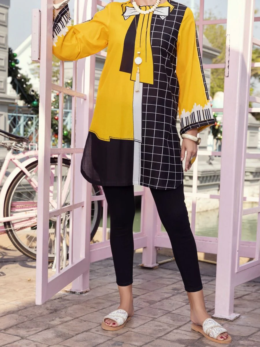 YELLOW CAMBRIC KURTI | ALP-LK-US-1339 FB-1339A