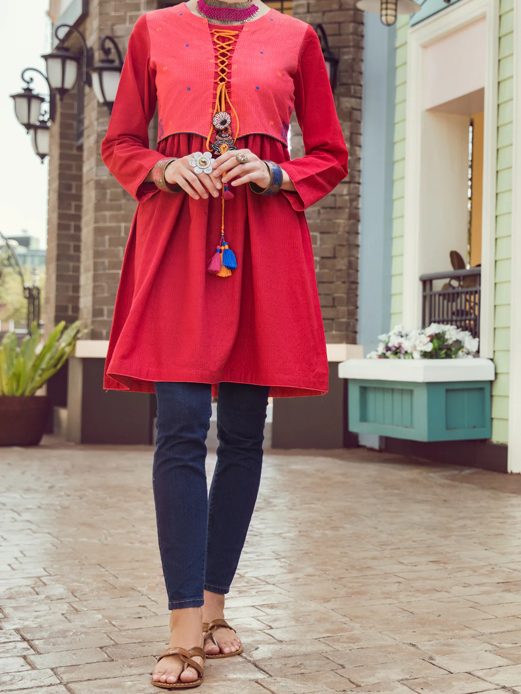 MAROON DOBBY KURTI | ALP-LK-US-1367/AM-2544A
