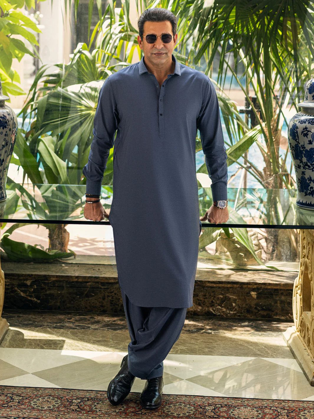 CHARCOAL GREY COTTON KAMEEZ SHALWAR | ALWA-KS-445/AM-6181D