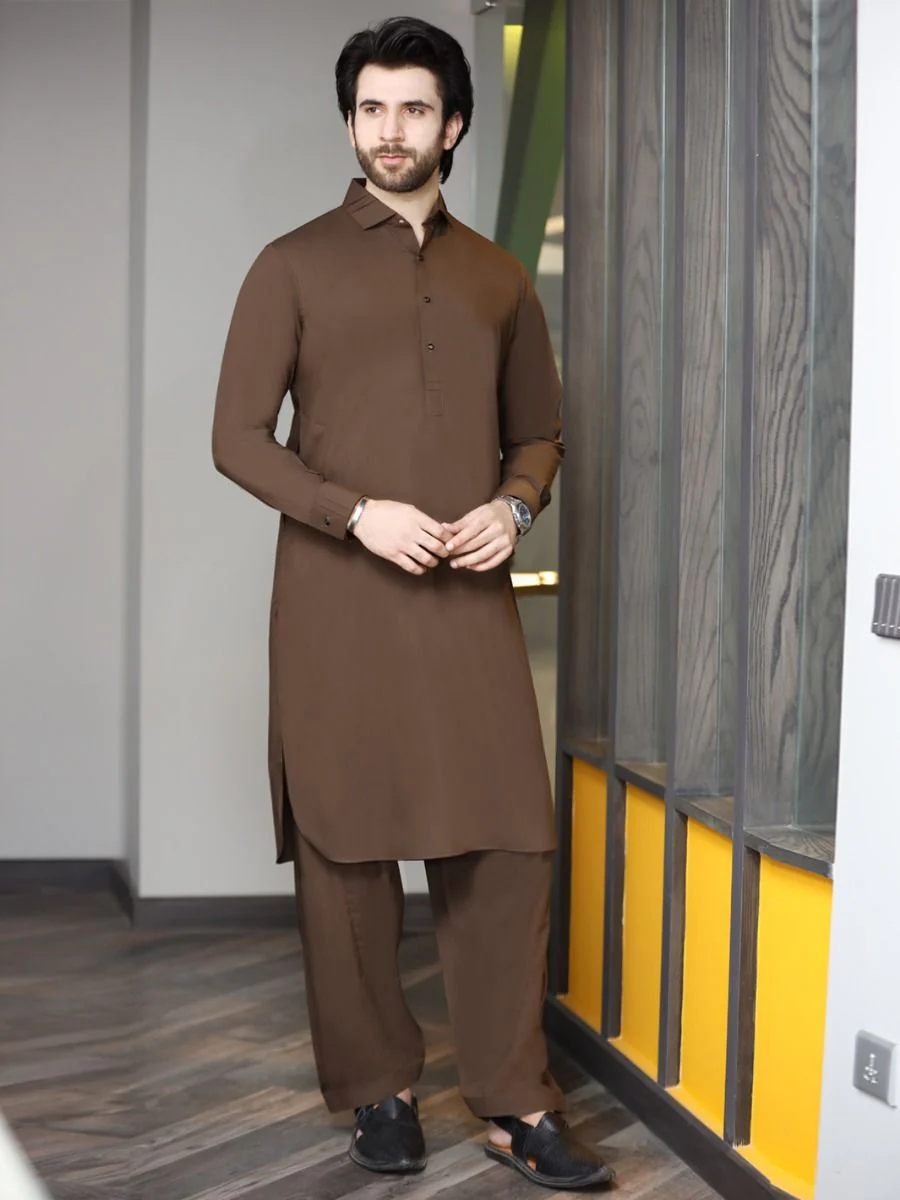 BROWN KAMEEZ SHALWAR | ALWA-KS-US-183/AM-813-1C