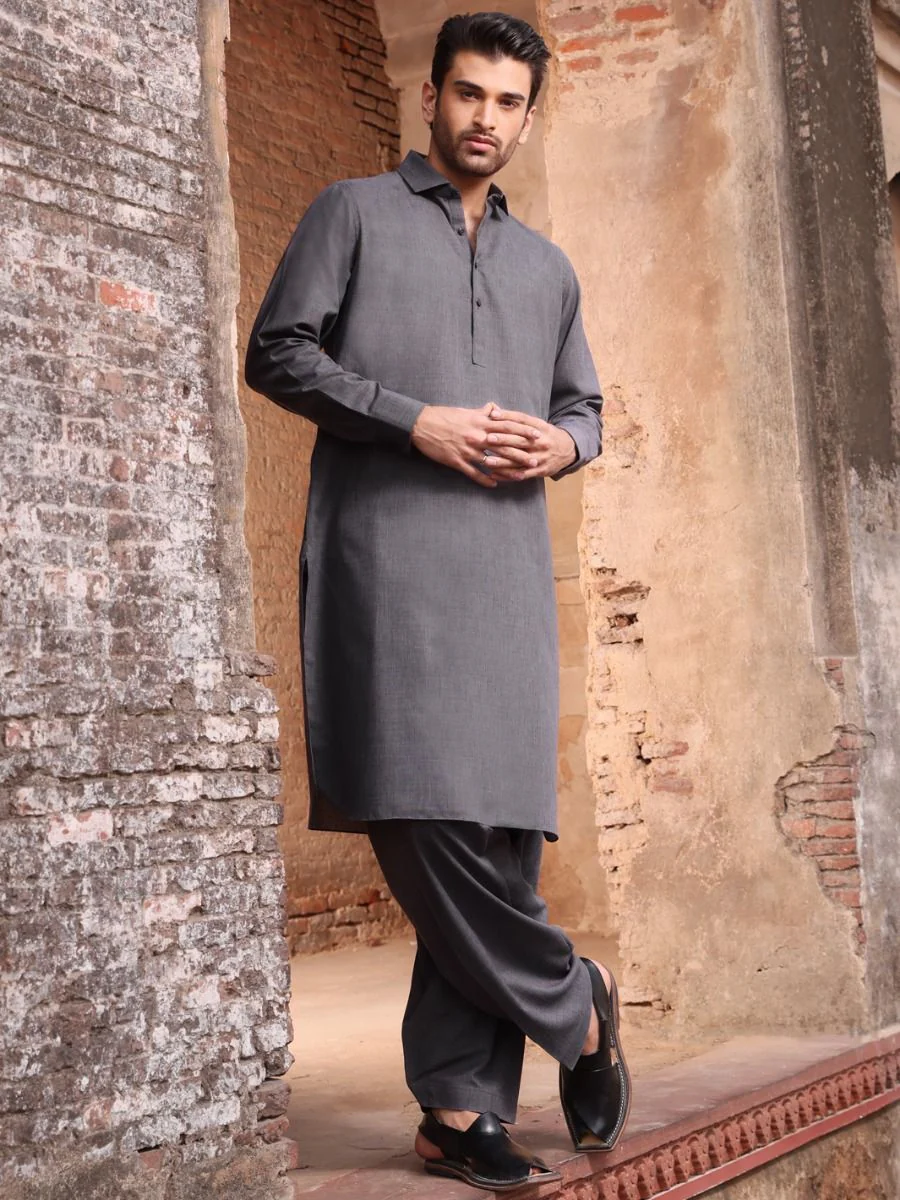 GREY VISCOSE KAMEEZ SHALWAR | ALWA-KS-US-213 V-2 2021