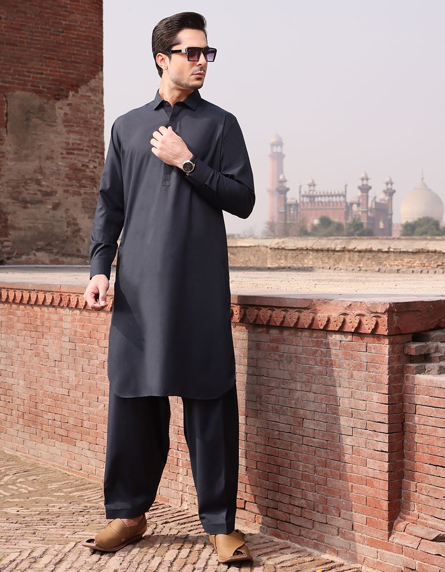 D BLUE VISCOSE KAMEEZ SHALWAR | ALWA-KS-US-240 V-2 2021