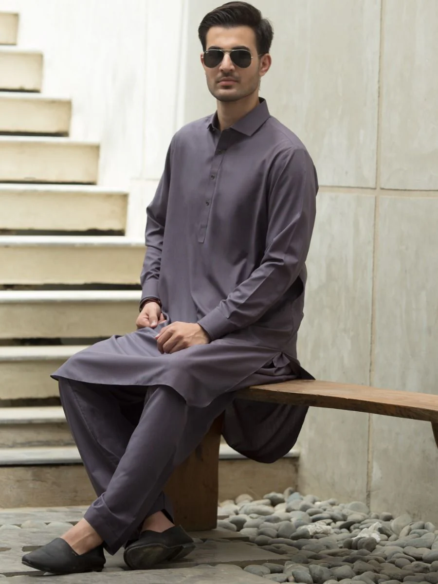 PURPLE PUR VISCOSE KAMEEZ SHALWAR | ALWA-KS-US-242/AM-922C