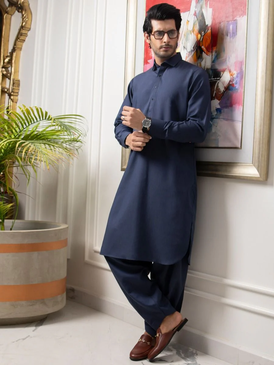 BLUE VISCOSE KAMEEZ SHALWAR | ALWA-KS-US-273/AM-911C