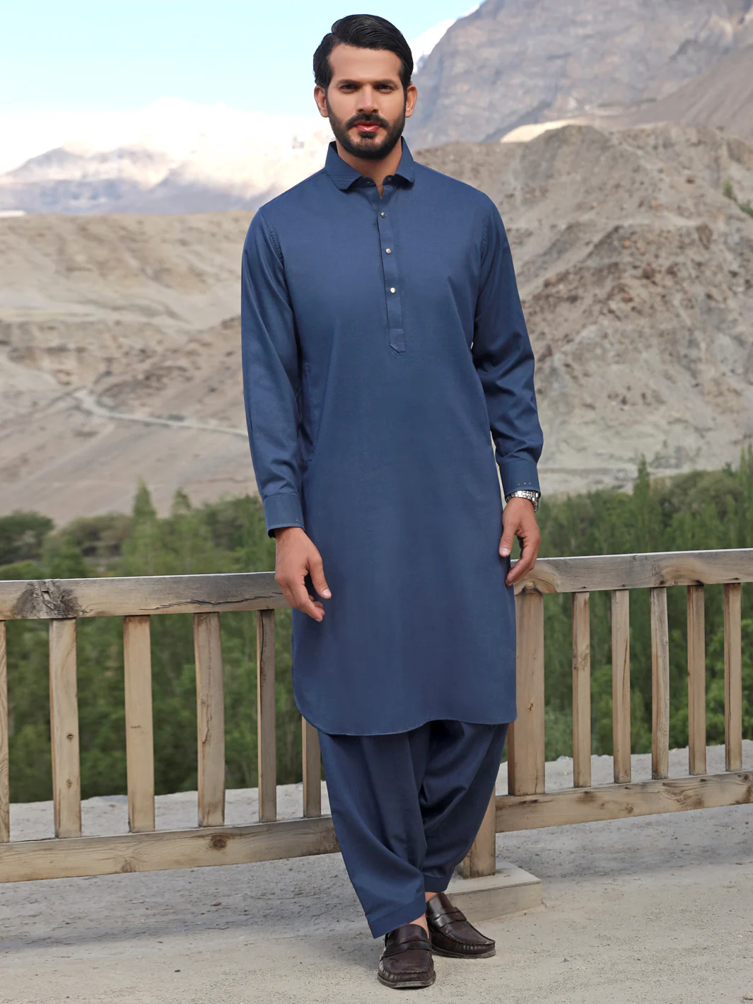 BLUE VISCOSE KAMEEZ SHALWAR | ALWA-KS-US-326/AM-5056B