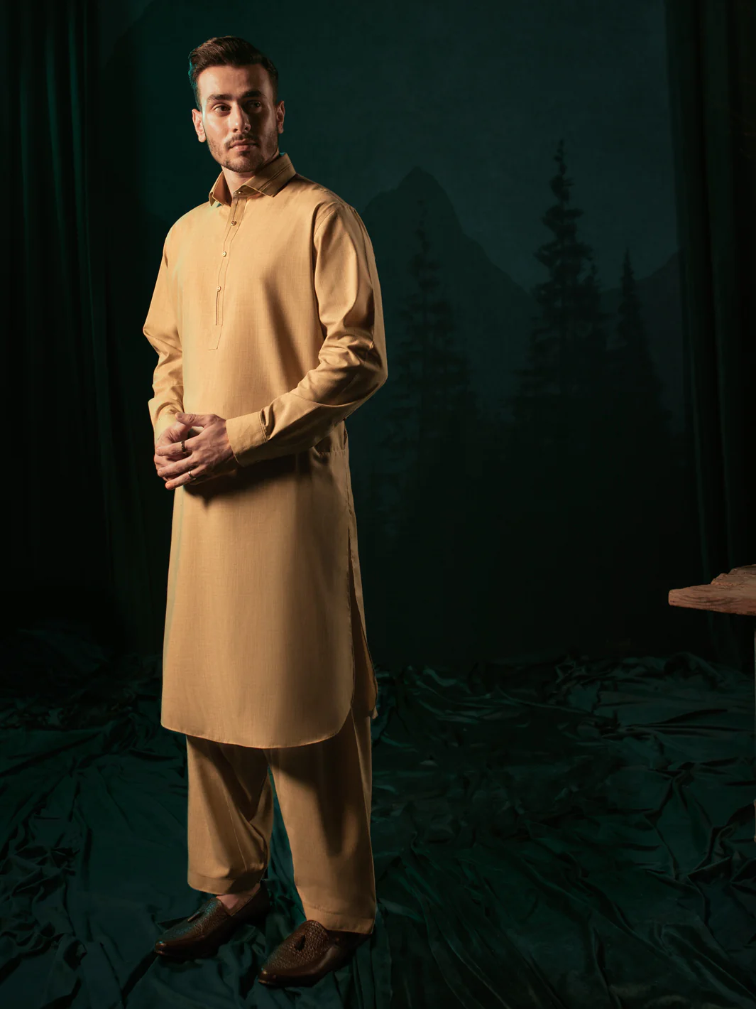 BEIGE KAMEEZ SHALWAR | ALWA-KS-US-365/AM-6133B