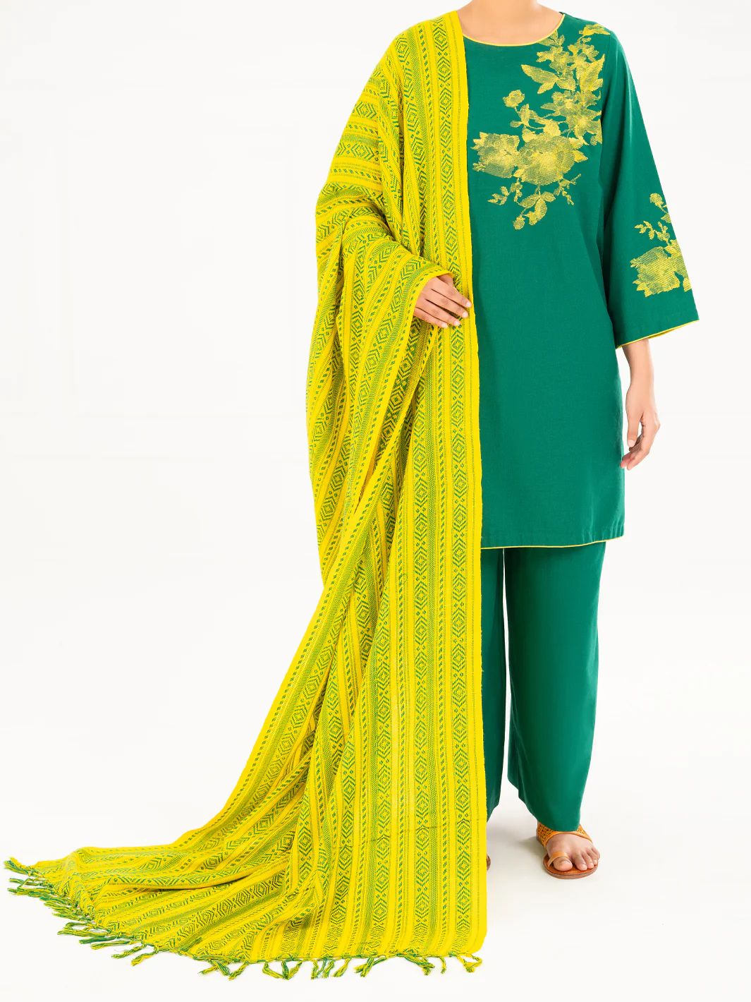 GREEN KARANDI 3PC STITCHED | AWP-3PS-772/S AM-3210F