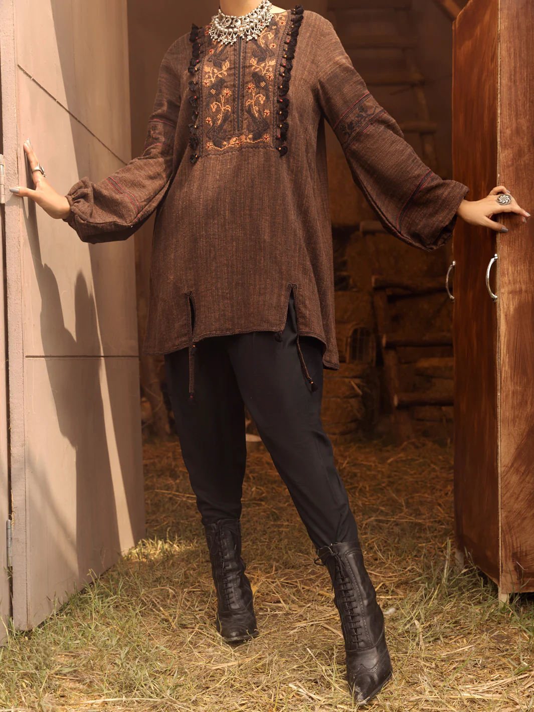 COPPER YARN DYED KURTI | AWP-LK-US-481/AM-2644C